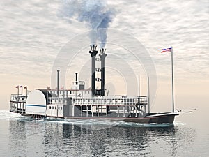 Old riverboat - 3D render