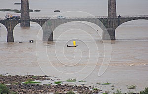 Old Road Bridge and Meter gauge Railway Bridge on River Narmada