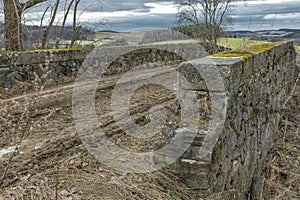 Old road bridge near new highspeed railway near Jesetice village