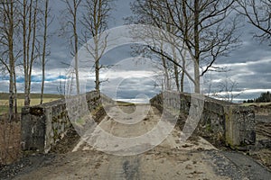 Old road bridge near new highspeed railway near Jesetice village