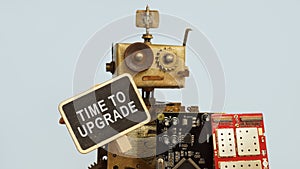 The old robot is holding boards. Time to upgrade.