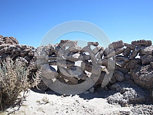 Old Rock Wall in Desert