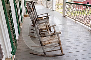 Old Rocking Chairs on Porch photo