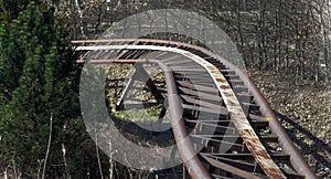 Old roller coaster rails
