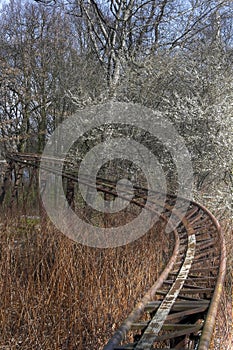 Old roller coaster rails