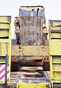 The old roller furling truck concreting of roads