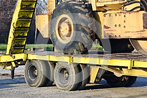 The old roller furling truck concreting of roads