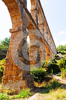 Old roman aqueduct in Tarragona