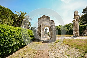 Old roman architecture - ruins of an archway in Sestri Levante, Liguria Italy photo