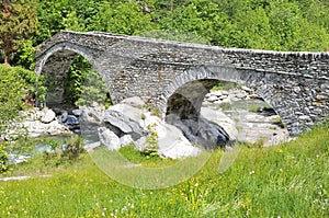 Old roman bridge in Gaby
