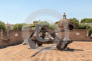 Old roman catapult  in Rome