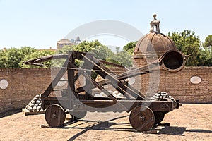 Old roman catapult  in Rome