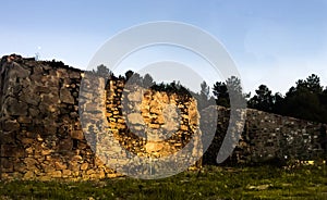 Old Roman Etructure Ruines in Sunset photo