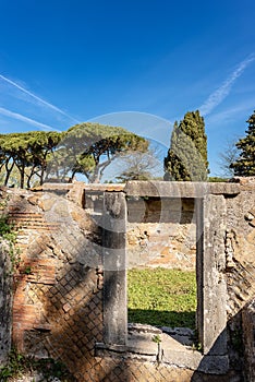 Old Roman ruins of Ostia Antica - Rome Italy