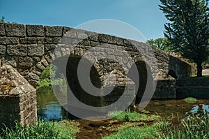 Old Roman stone bridge over the Sever River in Portagem