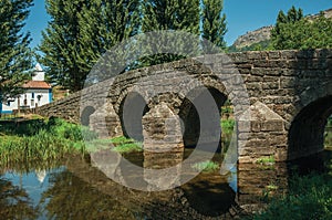 Old Roman stone bridge over the Sever River in Portagem