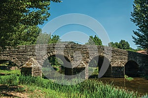 Old Roman stone bridge over the Sever River in Portagem