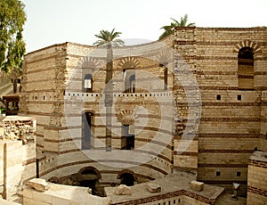 Old roman tower of Babylon in Coptic area of Cairo