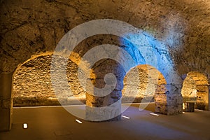 Old roman underground in the city of Aosta in italy