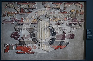 Old Roman wall mosaic in Museum