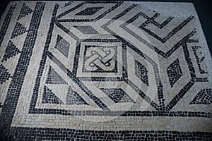 Old Roman wall mosaic in Museum