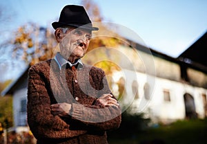 Old Romanian farmer photo