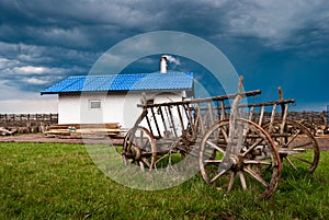 Old Romanian peasant cart. photo