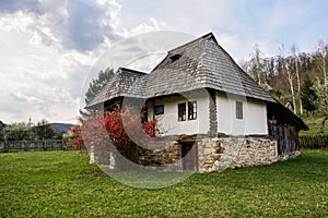 Old romanian peasant house, Village Museum, Valcea, Romania