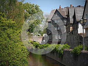 Staré romantické domy vo Wetzlare je mesto v nemeckom Hesensku pri rieke Dill k rieke Lahn.