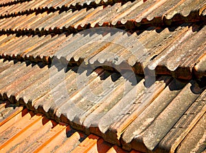 old roof in italy the line and texture of diagonal