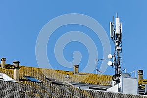 old roof modern mobile antenna radiation exposure