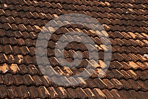 Old roof tile texture detail