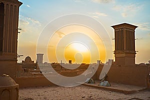 On the old roof, Yazd, Iran