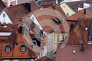 Old roofs of german city, Eichstaett, Bavaria