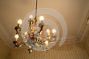Old room and chandelier