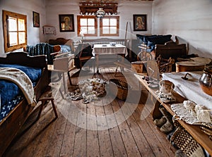Old room in wooden house
