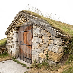 Root cellar isolated on white background