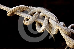 Old rope with knots