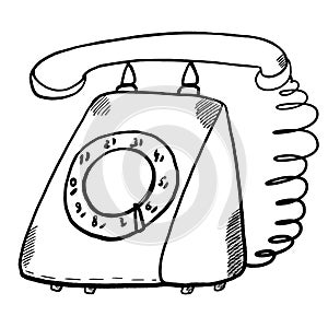 Old rotary phone illustration