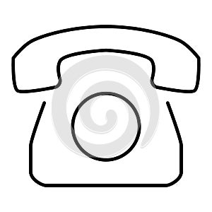 Old Rotary Phone Outline Icon. Vector icon isolated on white. Flat design. eps 10