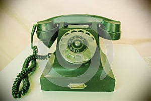 Old Rotary Telephone from the Past as a Memory