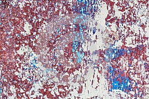 Old rough obsolete cracked rustic decay abstract paint layers on