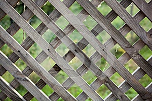 Old rough rhomb shaped fence. photo