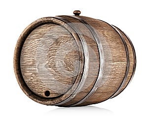 Old round oak barrel