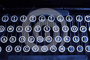 Old Round Typewriter Keys Keyboard Manual Type