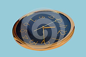 Old round wall clock isolated