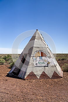 Old Route 66 TeePee Portrait Closeup