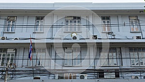 Old row house near street town in Bangkok