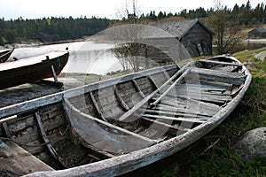 Old rowboat photo