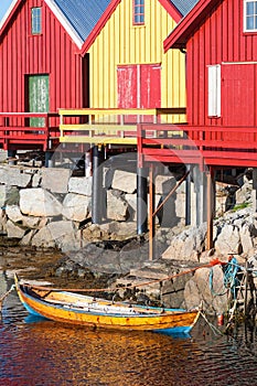 Old rowboat lying in the water